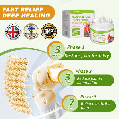 👨‍⚕️☘️Made and Shipped from the UK ✅Ourlyard® Magnesium & Peppermint Arthritis Pain Relief and Bone Healing Cream(✅Quick and lasting solution to arthritis, rheumatism, muscle spasms, sports injuries) 🔥LAST DAY 70% OFF