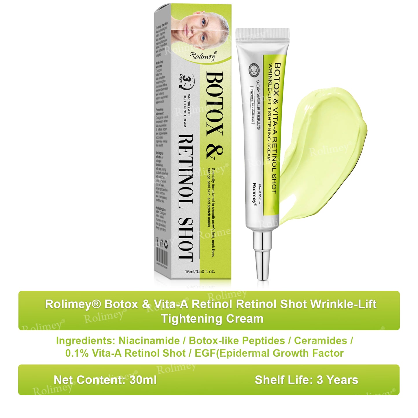 ✨✅Made and shipped from the UK 💫Rolimey® Botox & Vita-A Retinol Shot Wrinkle-Lift Tightening cream - Last Day Promotion 70% OFF