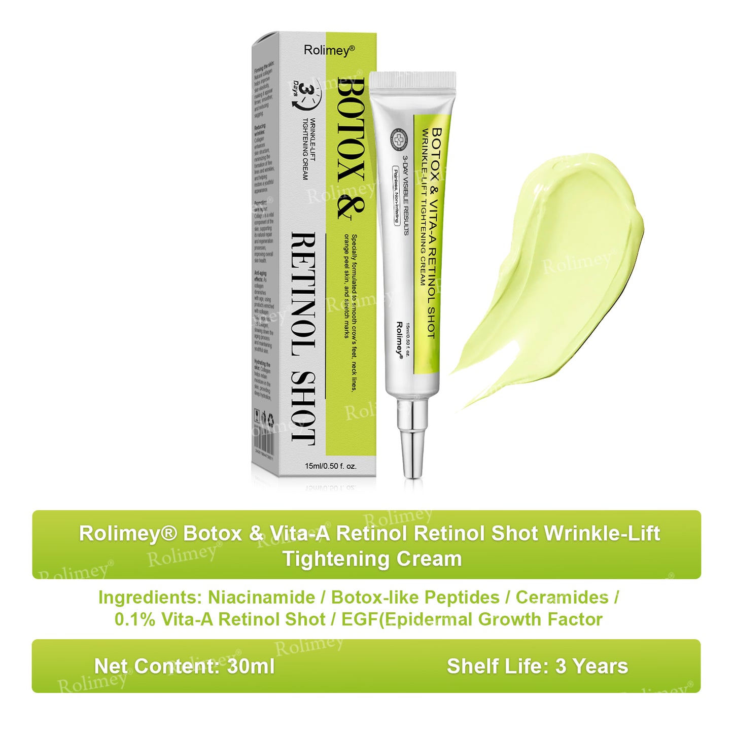 💎✅Made and shipped from the UK 💫Rolimey® Botox & Vita-A Retinol Shot Wrinkle-Lift Tightening cream - Last Day Promotion 70% OFF