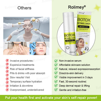 ✅👨‍⚕️✨Made and shipped from the UK 💫Rolimey® Botox & Vita-A Retinol Shot Wrinkle-Lift Tightening Serum - Last Day Promotion 70% OFF