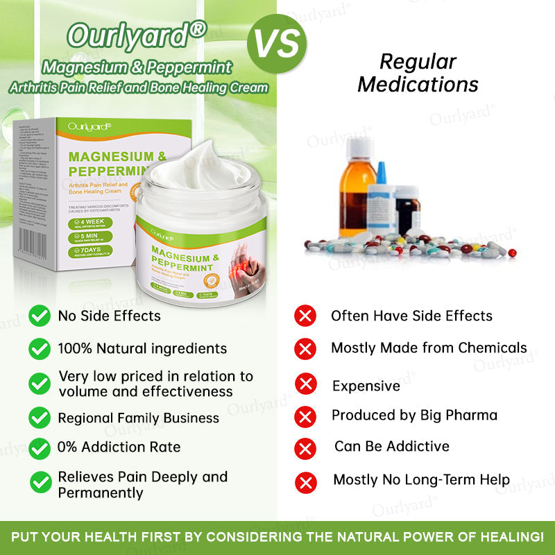 👨‍⚕️☘️Made and Shipped from the UK ✅Ourlyard® Magnesium & Peppermint Arthritis Pain Relief and Bone Healing Cream(✅Quick and lasting solution to arthritis, rheumatism, muscle spasms, sports injuries) 🔥LAST DAY 70% OFF