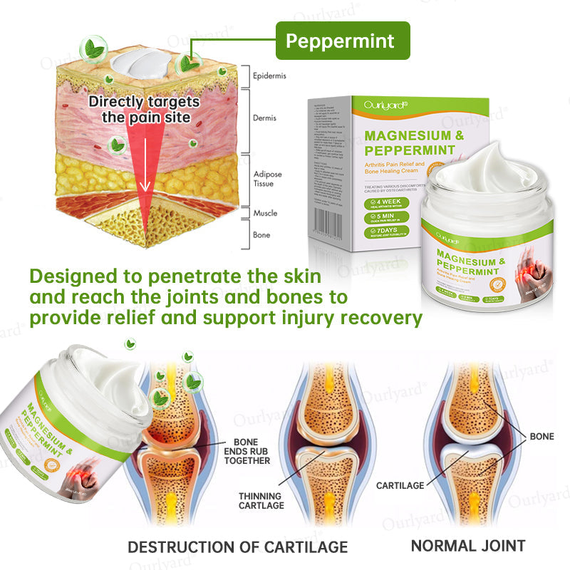 👨‍⚕️☘️Made and Shipped from the UK ✅Ourlyard® Magnesium & Peppermint Arthritis Pain Relief and Bone Healing Cream(✅Quick and lasting solution to arthritis, rheumatism, muscle spasms, sports injuries) 🔥LAST DAY 70% OFF
