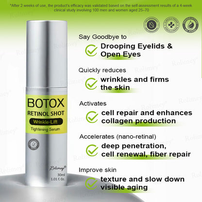 ✅👨‍⚕️✨Made and shipped from the UK 💫Rolimey® Botox & Vita-A Retinol Shot Wrinkle-Lift Tightening Serum - Last Day Promotion 70% OFF
